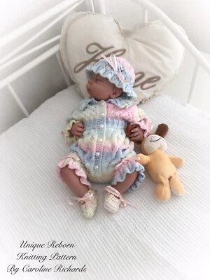 “Blossom ” Romper Knitting pattern for Reborn doll 16 -22” or 0-3 Mth Old Baby