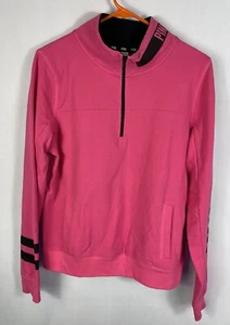 Victorias Secret Half Zip Pink Pull Over Sweatshirt Size Large - Picture 1 of 4
