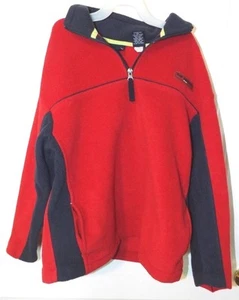 Gap Fleece Red Zipper Jacket Size Medium Front Pockets - Picture 1 of 3