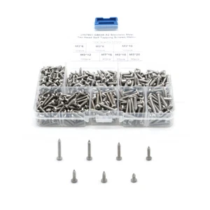 500pcs DIN7981 GB845 A2 Stainless Steel Pan Head Self Tapping Screws Metric - Picture 1 of 2