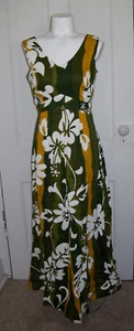 Hawaiian Maxi Dress Casual Aire Reef Towers Outrigger Hotel Honolulu Cruise - Picture 1 of 16