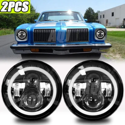 For Oldsmobile Omega 1974-1979 7 inch Round LED Headlight High/Low Sealed Beam - Imagem 1 de 4