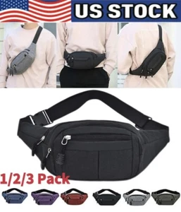 Men Women Fanny Pack Belt waist Bag Cross body Sling Shoulder Travel Sport Pouch - Picture 1 of 13