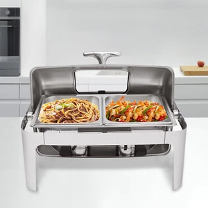 Electric Chafing Dish Stainless Buffet Food Warmer Chafer Dish w/Heating Plate - Picture 1 of 17