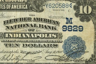1902 $10 the Fletcher American NB of Indianapolis Ch#9829 DATE BACK PMG 30 (BJE) - Image 1 of 3