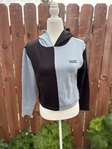 Vans Block It Crop Hoodie Skater Blue & Black Kids Size Medium - Picture 1 of 5