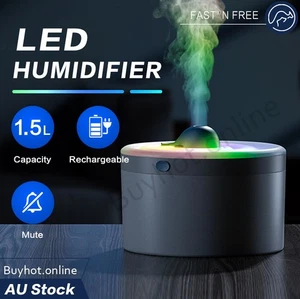 LED Air Humidifier Ultrasonic Air Diffuser Purifier Essential Mist 1.5L White - Picture 1 of 13