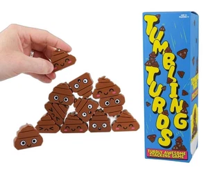 Tumbling Turds Stapelspiel Familie Spaß Humor Balance Herausforderung 16 Teile Geschenk - Bild 1 von 8