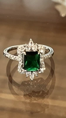 Silber  Damen  Ring Gr. 21  Zirkon - Bild 1 von 4