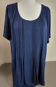 Avenue Top Knit Pleated Navy Blue Women’s 14/16 New Tags - Foto 1 di 4