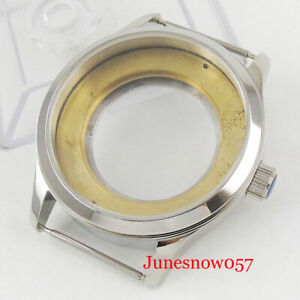 Corgeut 42mm Polished 316L Stainless Steel Watch Case fit ETA 2836 Movement