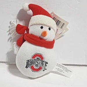Ohio State Christmas Snowman Red Scarf Santa Hat Decoration Ornament Plush 6" - Picture 1 of 4
