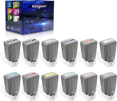 Full Set of 12 PFI-1000 Compatible Ink Cartridge for Canon ImagePROGRAF Pro-1000 - Image 1 of 4