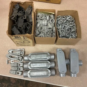 Posten 1/2" ELEKTROROHR FITTINGE REGENDICHT ABZWEIGE BUCHSEN MUTTERN KLEMME - Bild 1 von 5