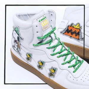 Diadora Peanuts Hi-Top Turnschuhe UK 8,5 US 9 Herren, 10,5 Damen, Euro 42,5 UVP von £99 - Bild 1 von 3