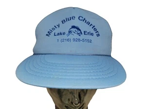 Sombrero de camionero de pesca vintage azul brumoso charters lago Erie azul gorra ajustable - Imagen 1 de 12