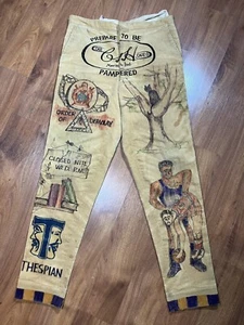 Pantalones de pana vintage 1964 Marion Giants Indiana Senior Cords dibujados a mano - Imagen 1 de 20
