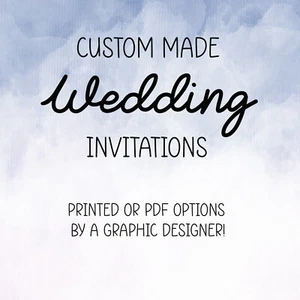 Invitación de boda diseñada personalizada a medida diseñador hecho a mano invitaciones - Imagen 1 de 4