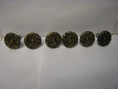 Lote 6 perillas tiradores de gabinete provincial francés florales vintage 1960 JAPÓN fundidas Foto 1 de 4