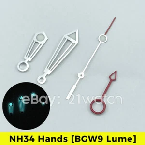 NH34 GMT Manecillas BGW9 Lume Reloj Mano Mod Sea-master 300 Estilo NH34A 24 Horas - Imagen 1 de 4