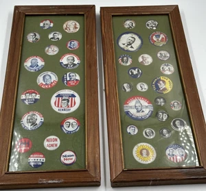 Framed Collection of Replica Presidential Campaign Buttons between 1900 and 1972 - Picture 1 of 6