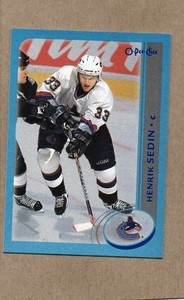 henrik sedin vancouver canucks card 2002/03 o-pee-chee blue 213 112/500