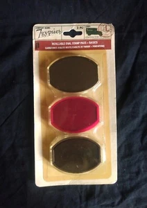 7Zigeuner nachfüllbare ovale Stempelkissen - Basic - Schokolade, rot, schwarz - Bild 1 von 2