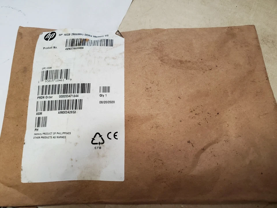 HP 16GB DDR4 2666 (PC4 21333) 260-Pin DDR4 SO-DIMM System Specific Memory, 4VN07 - Image 1 of 3