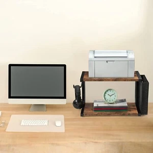 Estante con soporte para impresora móvil de 2 niveles con almacenamiento debajo del escritorio carro de impresora para el hogar - Imagen 1 de 11
