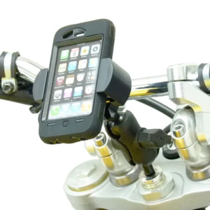 15mm - 17mm Motorcycle Fork Stem Yoke Mount with RoadVise Mobile Phone Holder - Picture 1 of 9