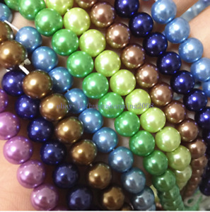 Wholesale 17colors 4/6/8/10/12/14mm South Sea Shell Pearl Loose Beads AAA 15"