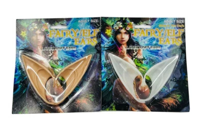 2X Adult Latex Elf Ears Cosplay Fairy Pixie Costume Anime 1 is Glow in the Dark - Image 1 of 3