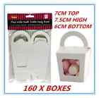 160X White Party Sweet Treats Favors Candy Lolly Boxes Dual Sided Window Faced A