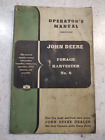 JOHN DEERE OPERATOR'S / OWNERS MANUAL - FORAGE HARVESTER NO.8 - FROM 1950's