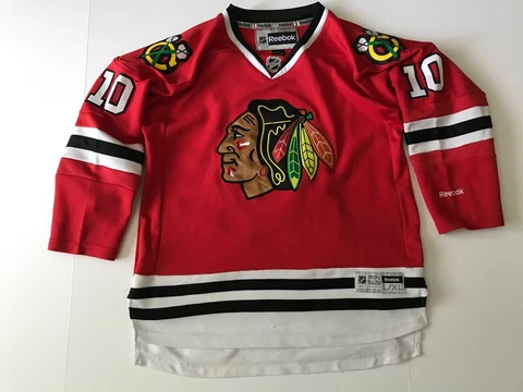 Authentic Reebok NHL Youth Chicago Blackhawks Patrick Sharp #10 Jersey Cover