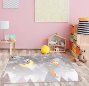 3D Cartoon Moon Animal R062 Non Slip Rug Mat Round Elegant Carpet Panda - Picture 1 of 5