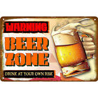 Warning Beer Zone 8" x 12" License Plate Sign Size