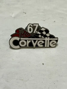 Vintage Black White & Red Enamel 67 Corvette Lapel or Hat Pin or Tie Tac - Picture 1 of 1