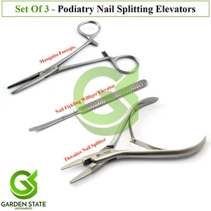 Kit de cirugía de podología Uñas encarnadas Splitter Fickling Nail Elevadores Pinzas - Imagen 1 de 5