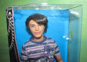 New Ryan Shorts Blue Stripe Shirt Gray shoes Jointed Rooted Black Hair Ken Doll - Picture 1 of 18