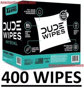 DUDE XL Flushable Wipes, Extra Large and MINT CHILL Wipes (400 ct.) Plant Based - Picture 1 of 6