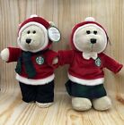 Brand New Starbucks Hong Kong Mr. and Mrs. Bearista Santa Bear Teddy Bear