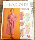 McCall's 4672 Misses Robe Gown Slippers Pajamas -Top Pants Sewing Pattern XS-S-M