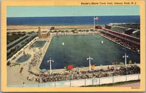 1948 ASBURY PARK New Jersey Postkarte "Reade's Monte Carlo Pool" Curteich Leinen - Bild 1 von 2