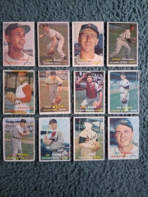 1957 TOPPS BASEBALL STARTER SET LOT, 26-Diff. w/STARS,HOF,RC's,MID-NUMBER! - Image 1 of 4