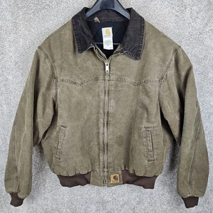 Giacca Carhartt Santa Fe vintage anni 90 J14 CHT marrone cioccolato sbiadito taglia 2XL tela - Foto 1 di 19