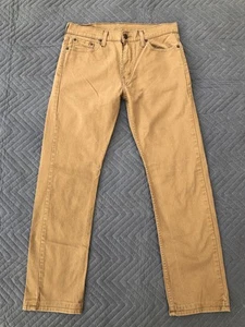 Levis 513 Jeans Men 32x32 Slim Fit Beige Wash Stretch Denim Flat Front Casual - Picture 1 of 18