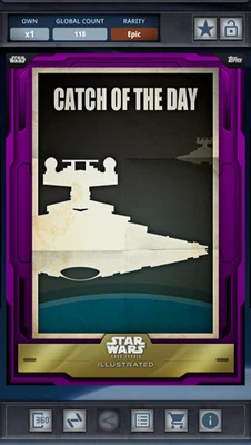 TOPPS STAR WARS CARD TRADER ILUSTRADO W26 ÉPICO PÚRPURA 125cc Captura del día Foto 1 de 2
