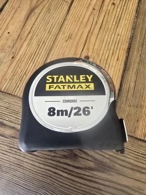 Stanley Fatmax tape Measure 8m wide end hook