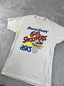 Vintage 80s Asics Gel Shooters Shirt Mens Medium White Basketball Promo Graphic - Bild 1 von 9